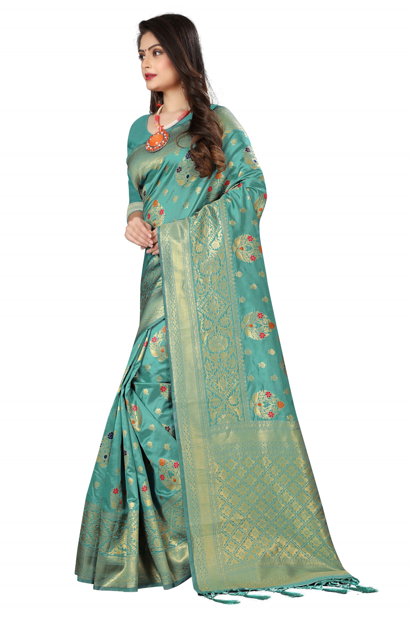 Banarasi Art Silk Green Saree With Blouse