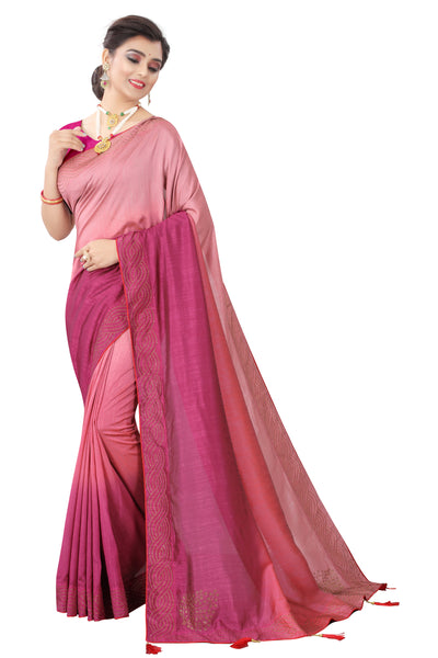 Pedding Dola Pink Saree With Blouse