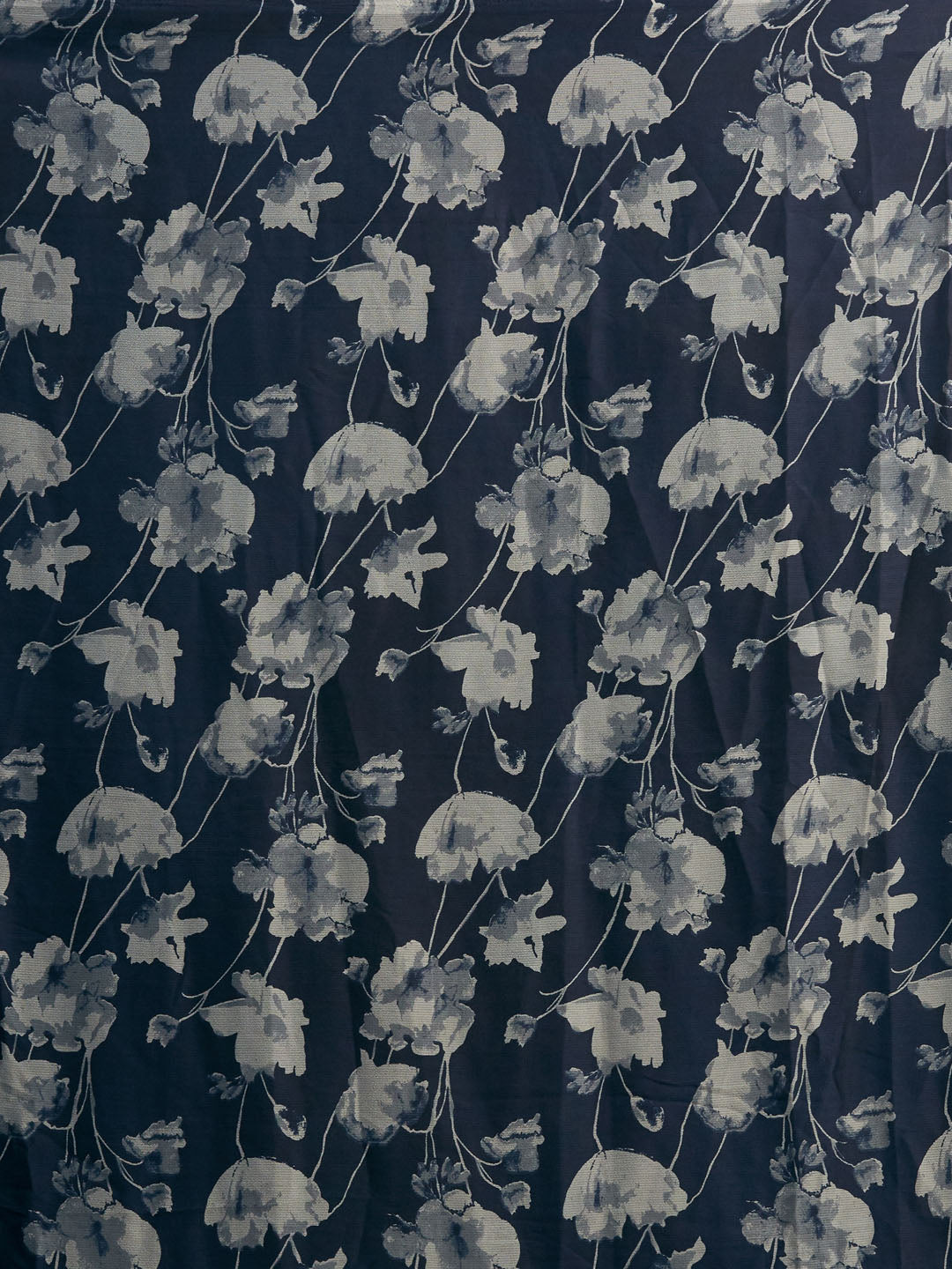Art Silk Floral Print Grey Saree