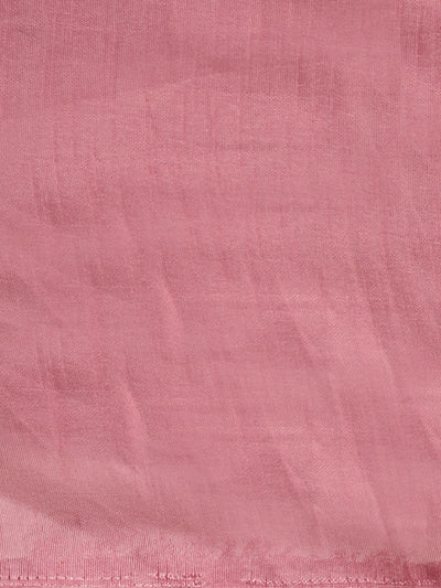 Organza Floral Print Baby Pink Saree
