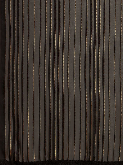 Georgette Striped Black Saree