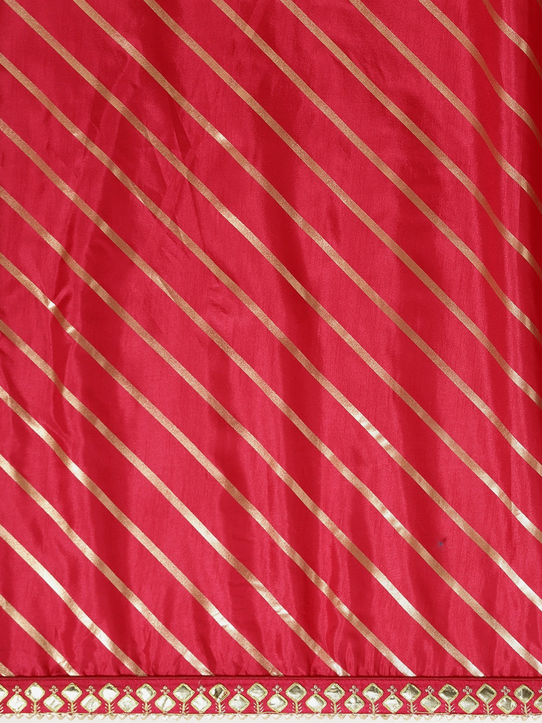 Polyester Leheriya Embroidered Red Saree