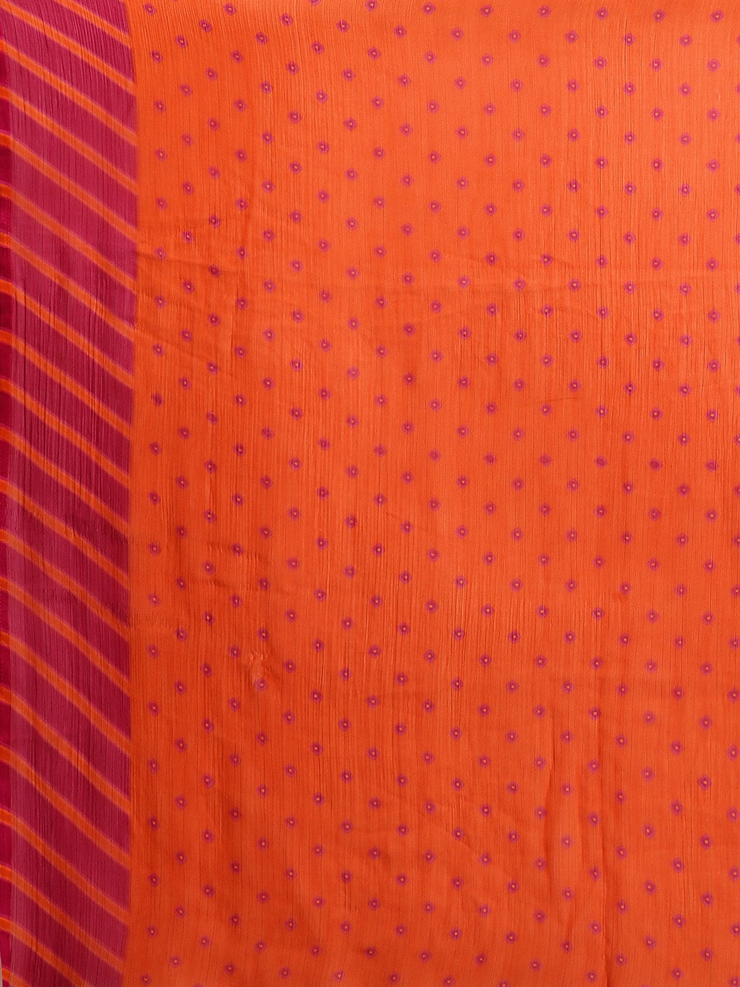 Poly Georgette Printed Orange Saree