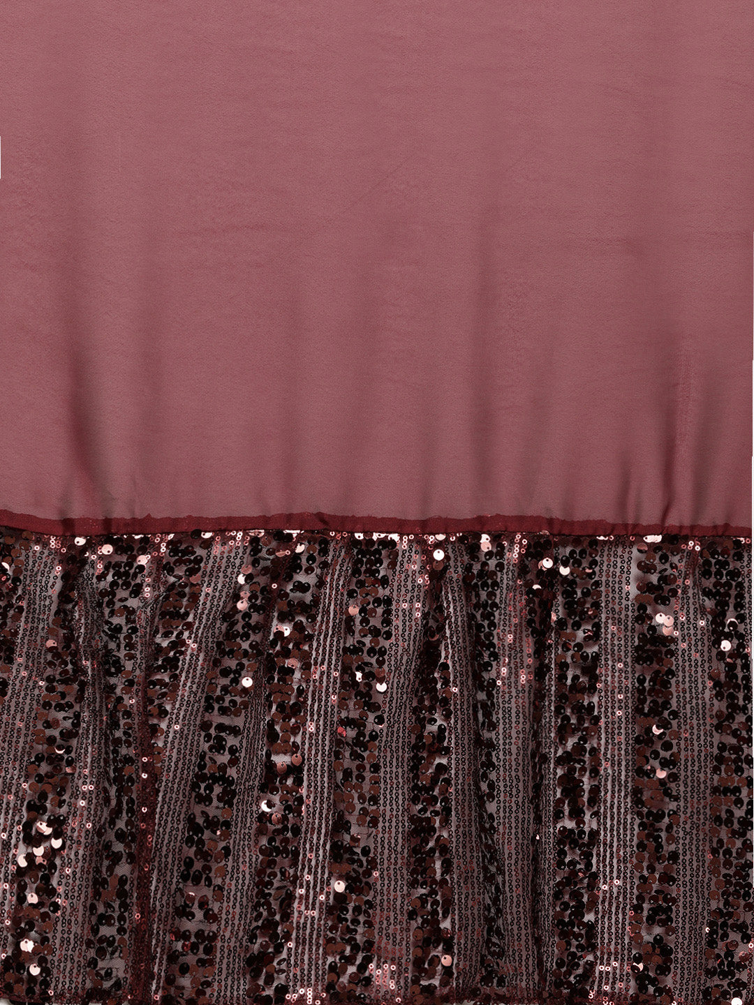 Polyester Sequence Maroon Saree