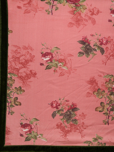 Crepe Floral Print Pink Saree