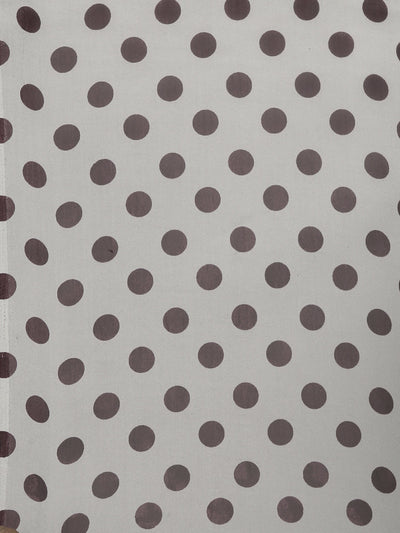 Crepe Dot Print Grey Saree