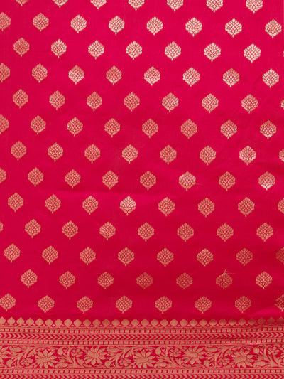 Pink Art Silk Woven Design Saree With Blouse