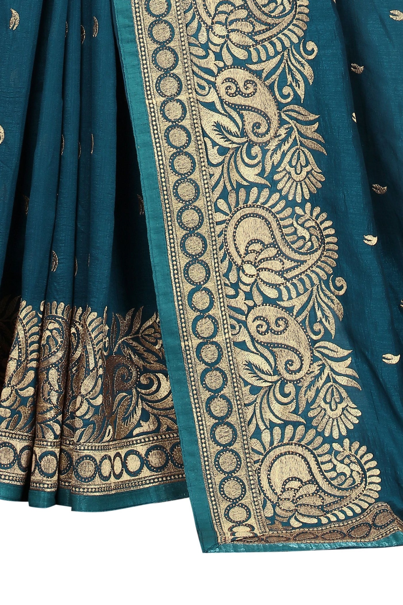 Blue Vichitra Silk Stone Work Saree With Blouse