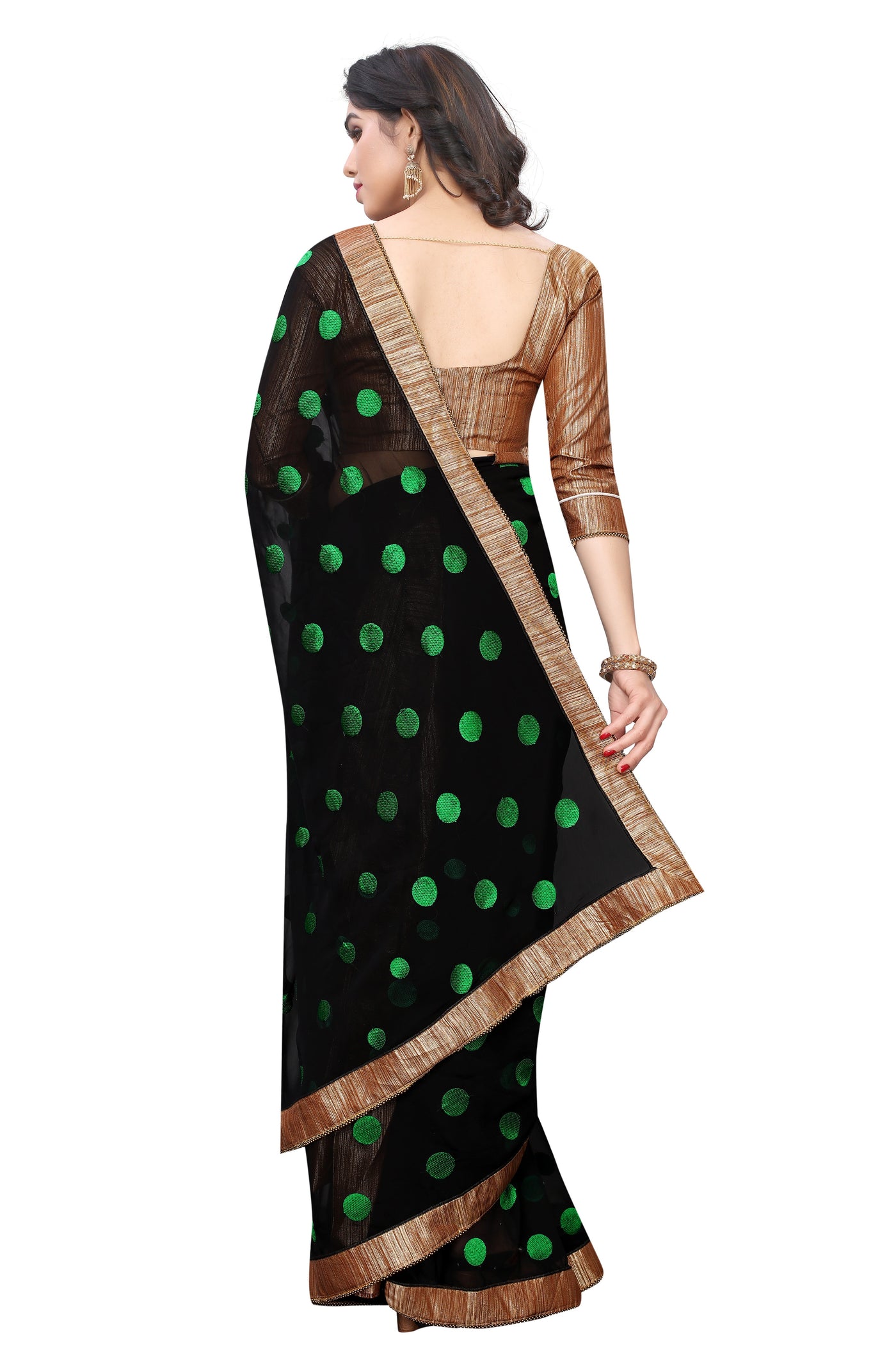 Georgette Black Saree With Blouse