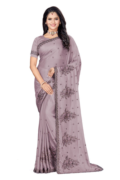 Rangoli Silk Purple Saree With Blouse